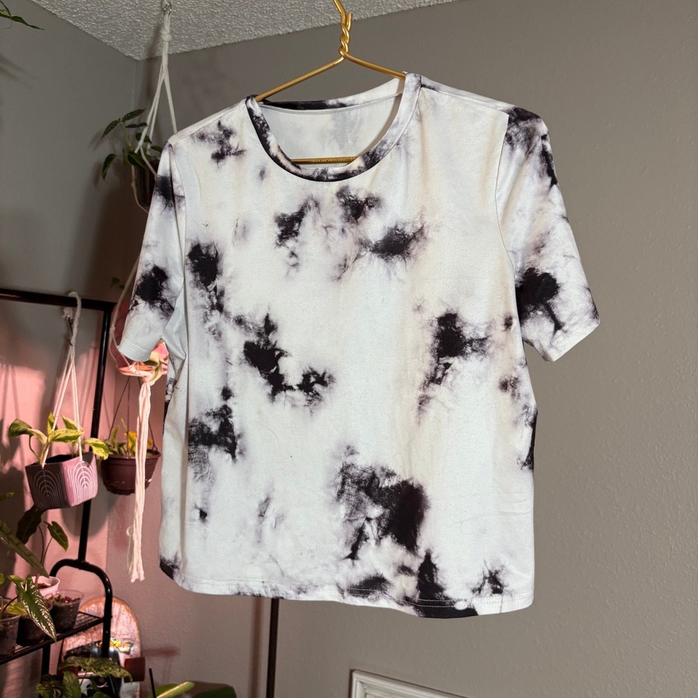 Tie Dye T-Shirt Short Sleeve Casual Top Comfy Tee Size M